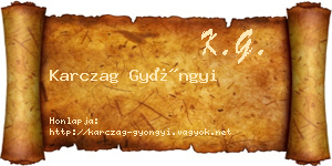 Karczag Gyöngyi névjegykártya